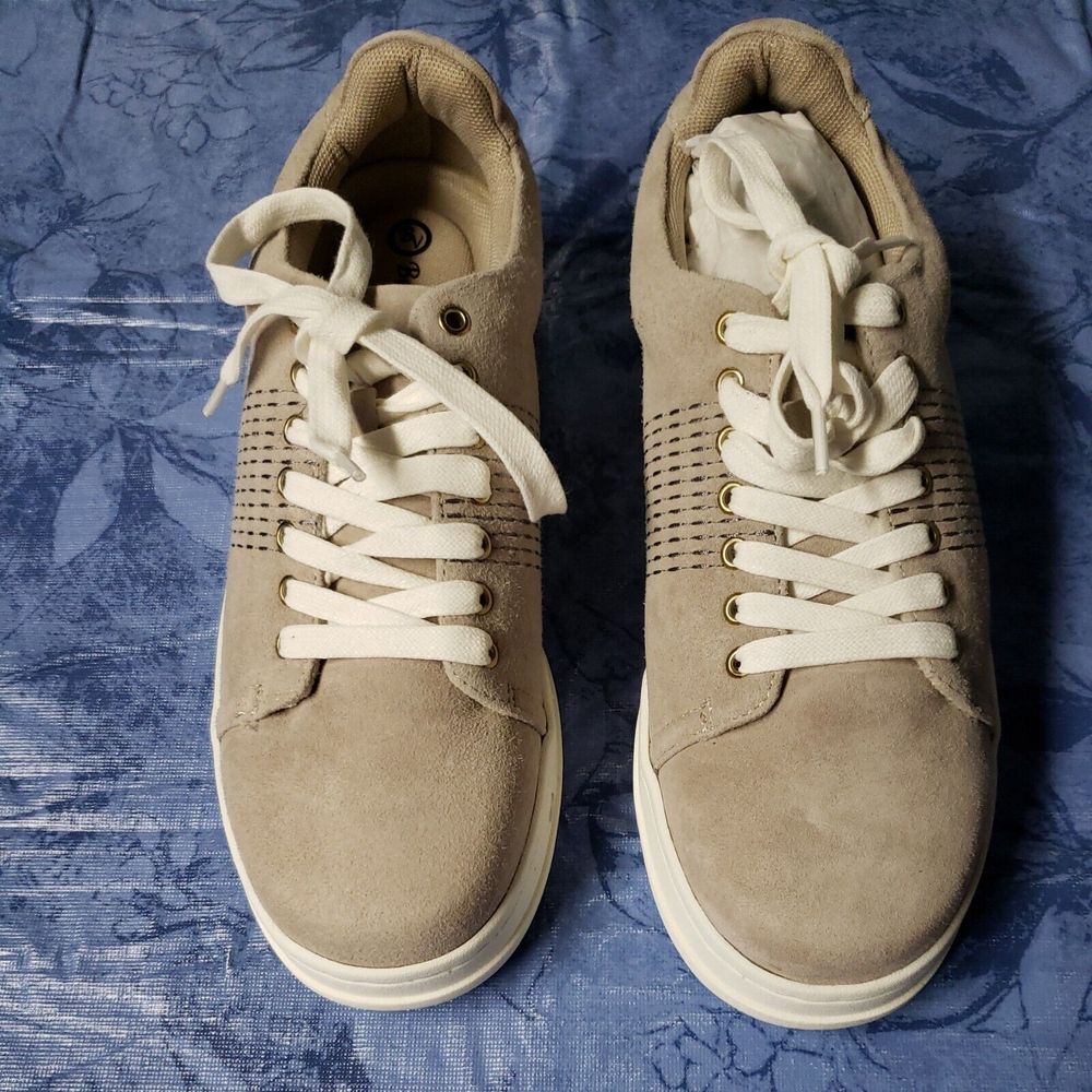 Bella Vita Womens‎ SUNDAY Cloud kidSuede Low & Mid Tops Lace Up Tan Sz 8N